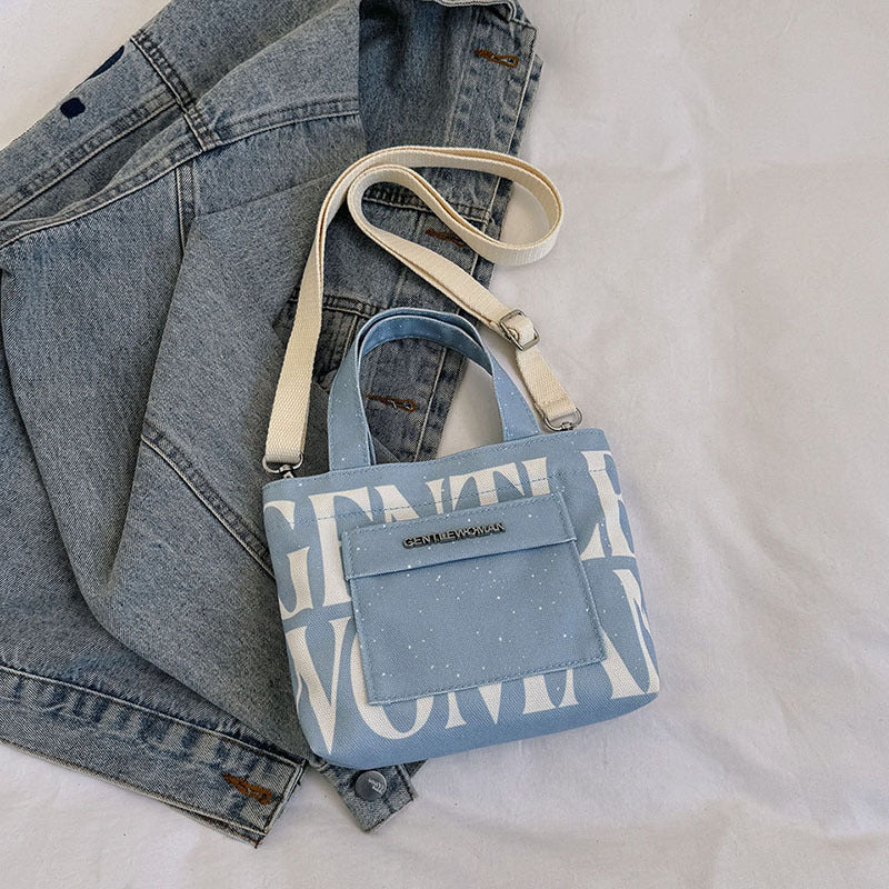 Thailand Design Canvas Contrast Color Letters Shoulder Bags