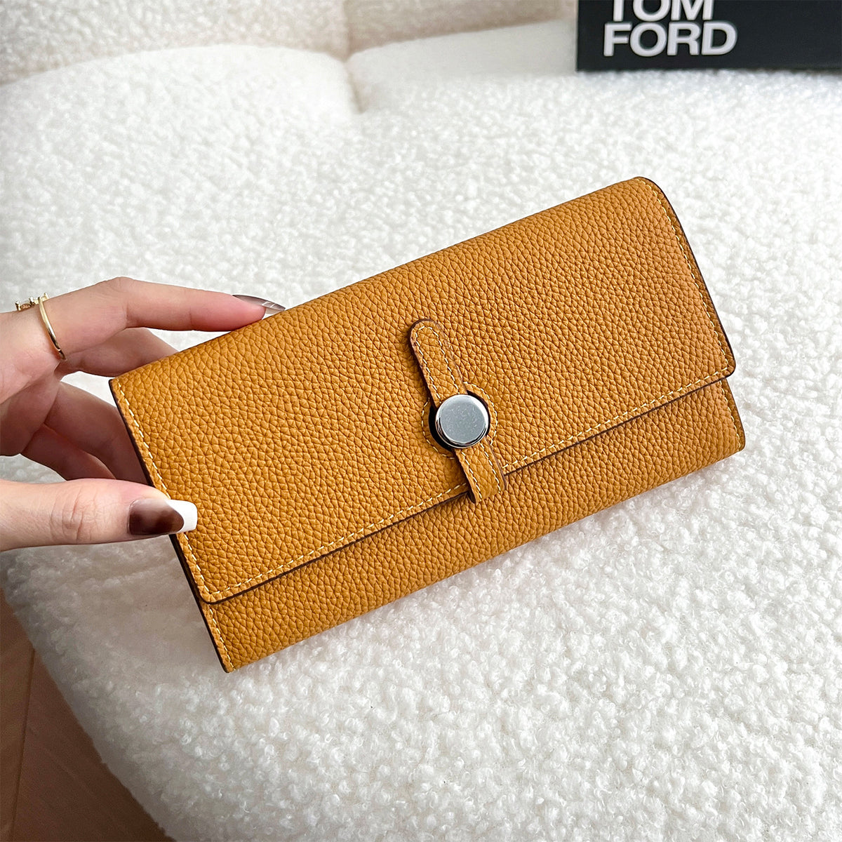 Women's Fashion Long Genuine Leather Design Clutch Large Ladies Wallet
