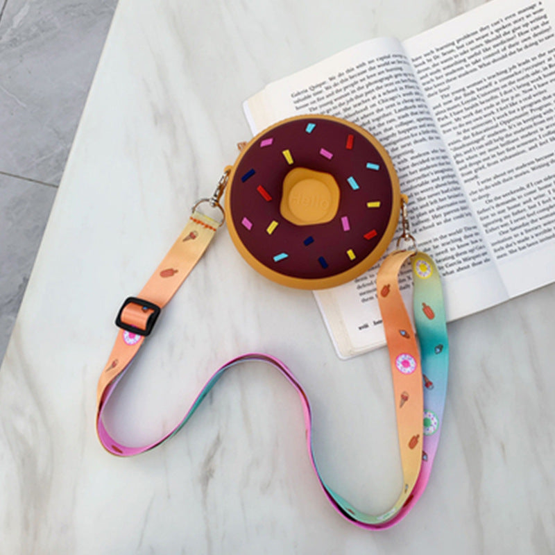 Slouchy Children's Cute Donut Rainbow Silicone Coin Purses