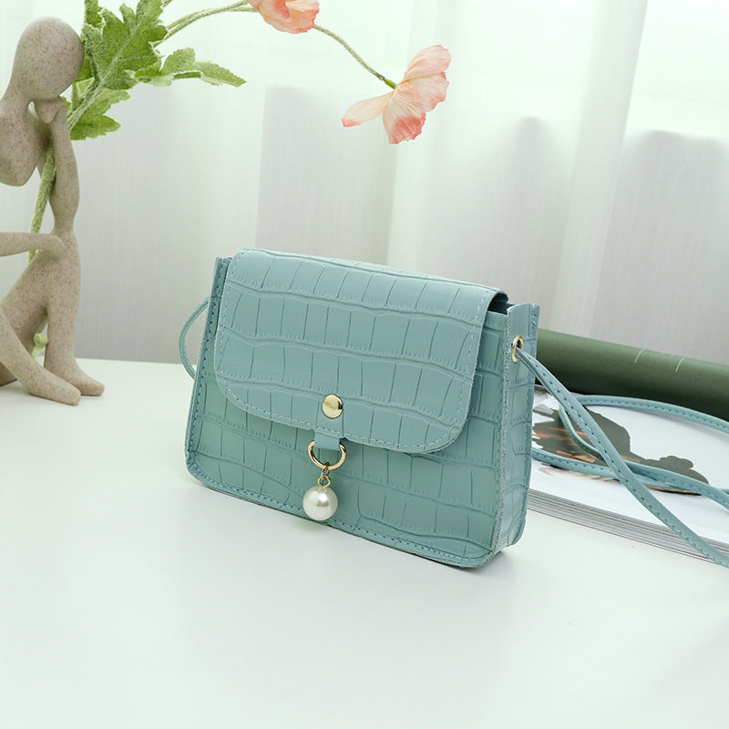 Slouchy Women's Pearl Crocodile Pattern For Small Square Bags