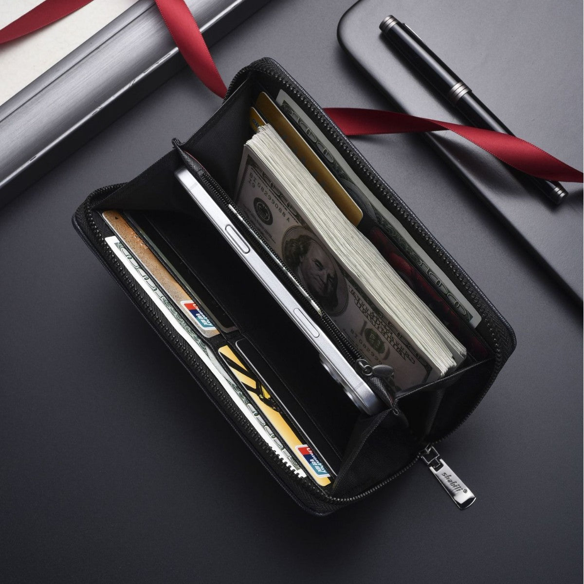 Men's Long Large Capacity Zipper Mobile Clutch Men's Wallet
