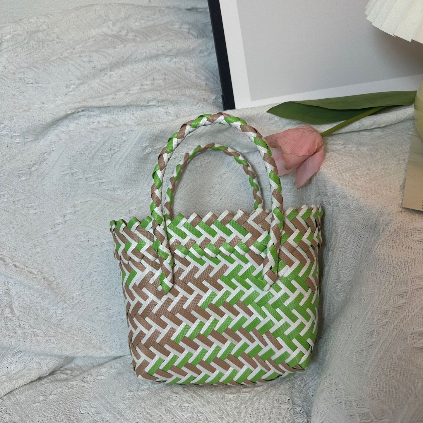 Style Fashion Simple Color Matching Portable Handbags