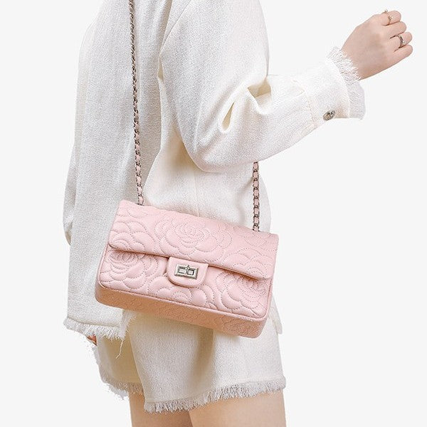 Women's Color Classic Style Chain One Genuine Leather Embroidered Fashion Plaid Bags
