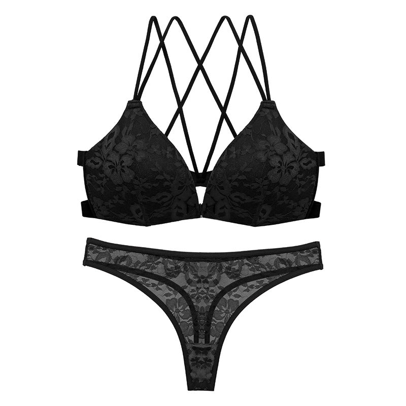 Sexy Lace Bare Back Front Buckle Lingerie Sets