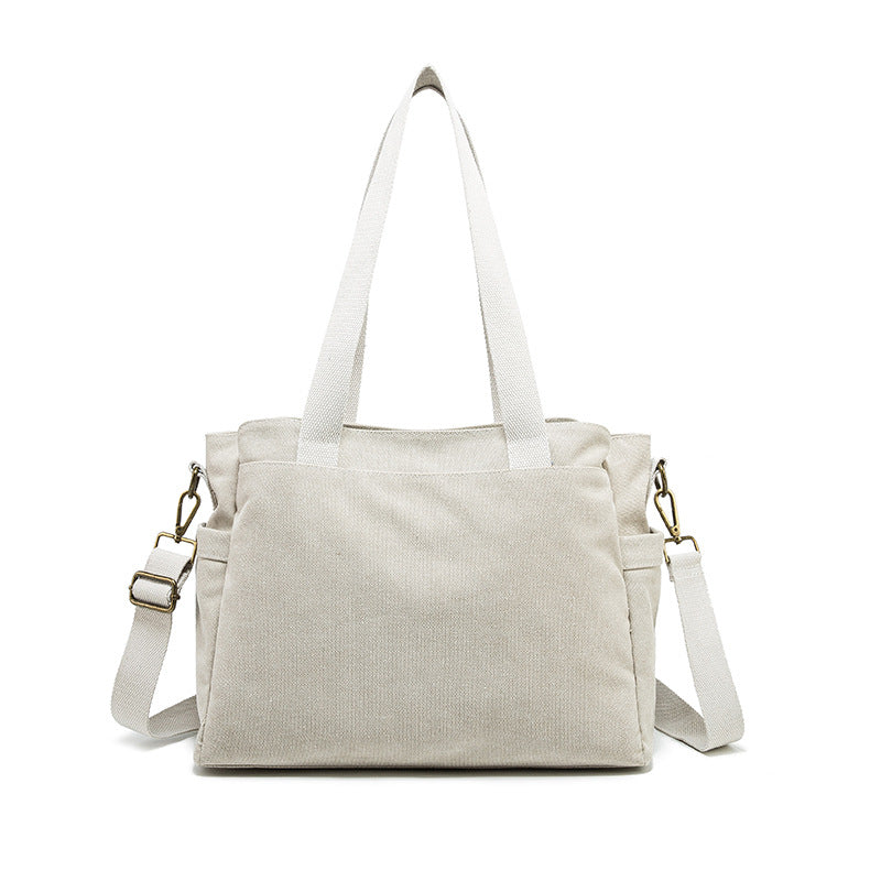 Super Large Capacity Single Canvas Pure Cotton Women's Shoulder Bag