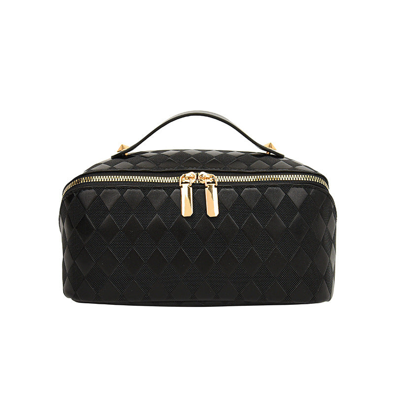 Diamond Lattice Portable Advanced Multifunctional Waterproof Cosmetics Makeup Bag