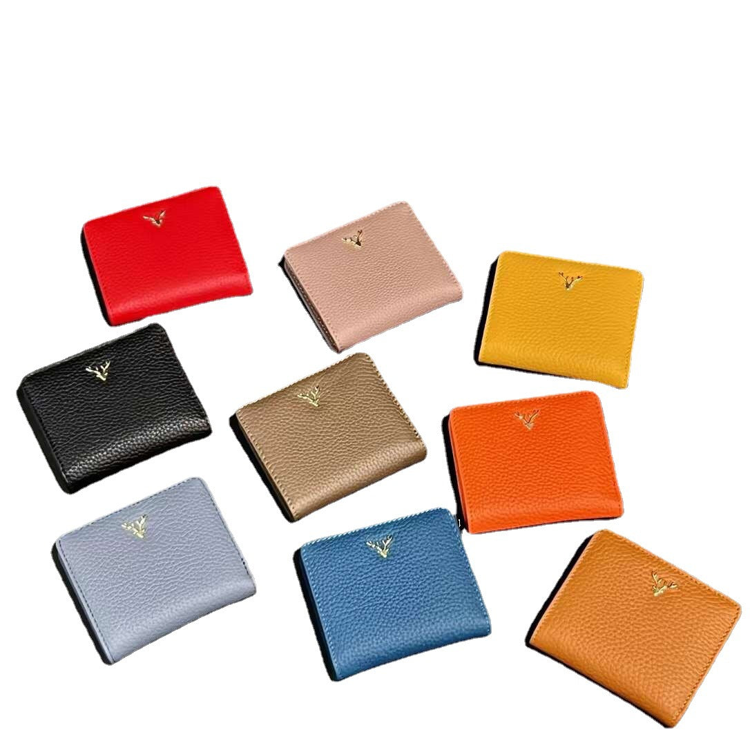 Women's Genuine Leather Antlers Short Fashion Full Cowhide Ladies Wallet