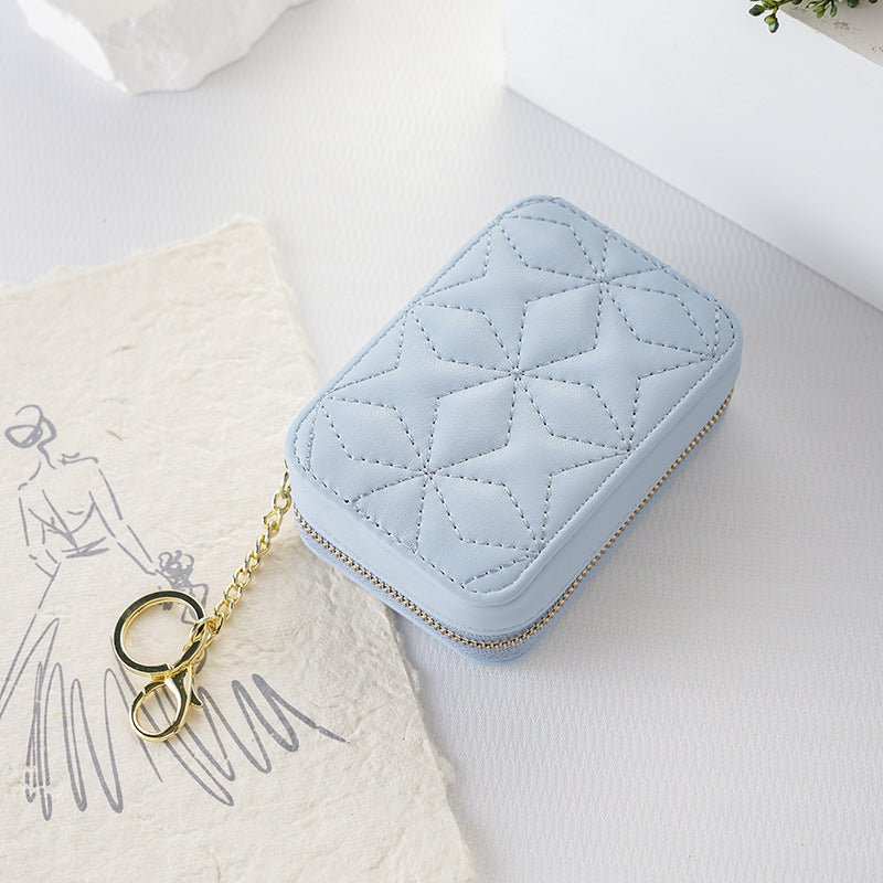 Women's Compact Simple Solid Color With Mirror Makeup Bag