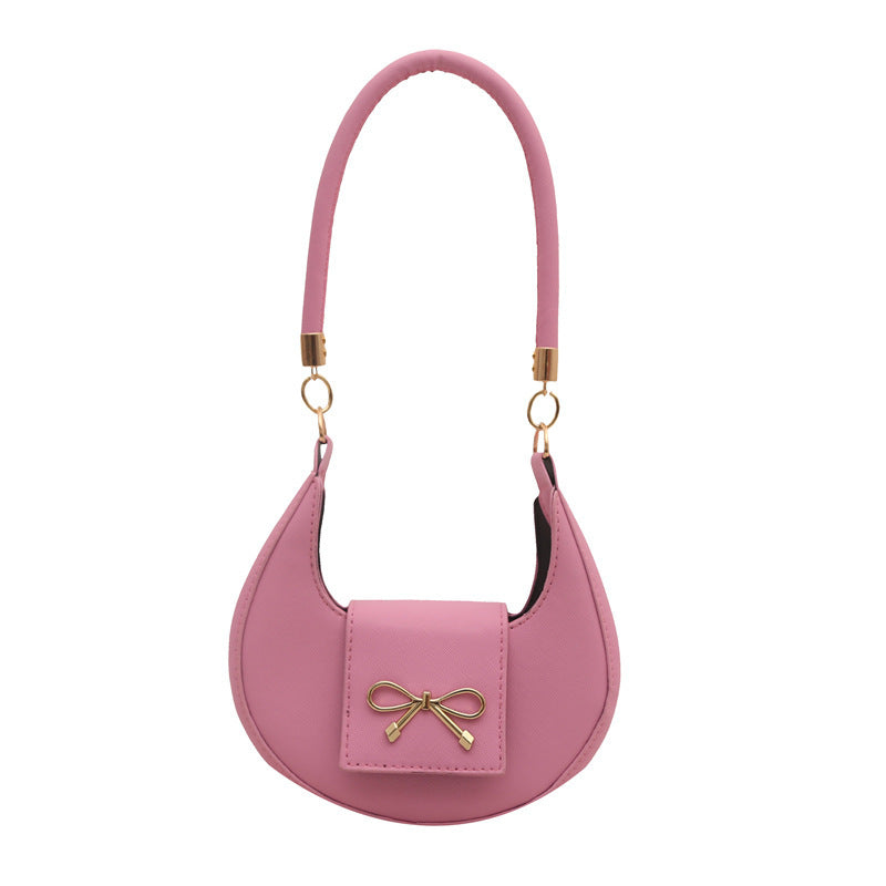 Women's Underarm Simple Retro Solid Color Spring Bow Fashion Women's Shoulder Bag