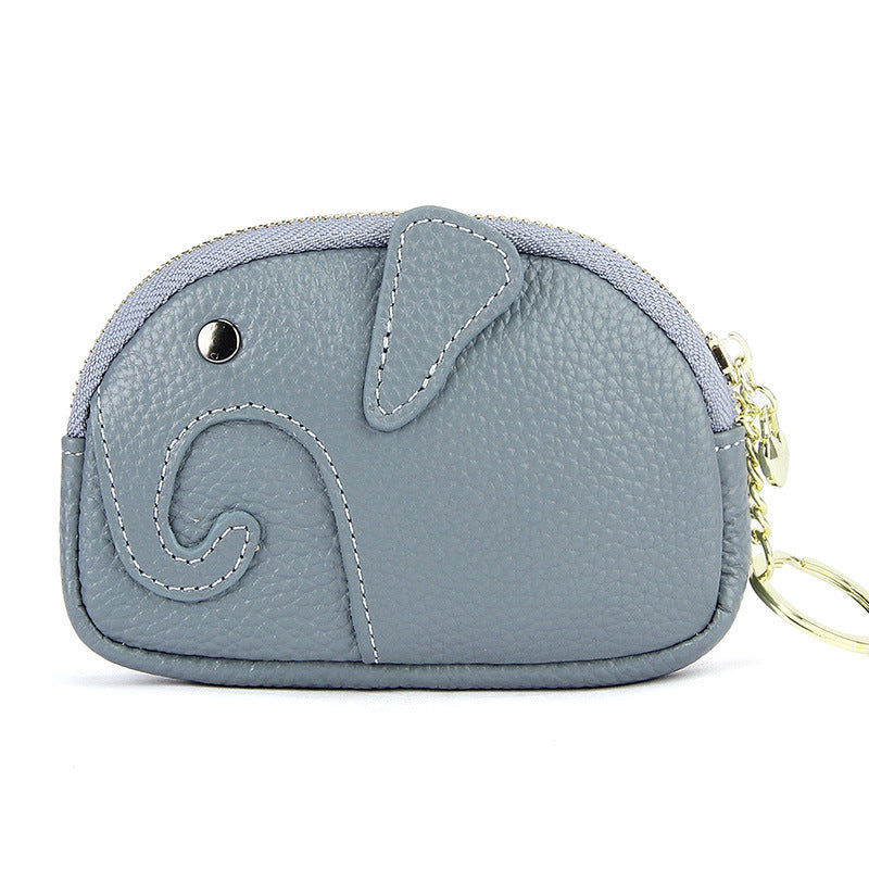 Creative Cute Cartoon Elephant Mini Pocket Genuine Leather Coin Purses