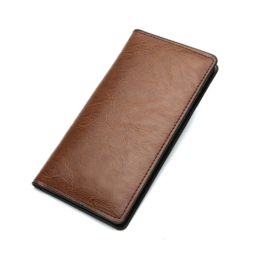 Men's Long Green Multiple Slots Leisure Trendy Men's Wallets