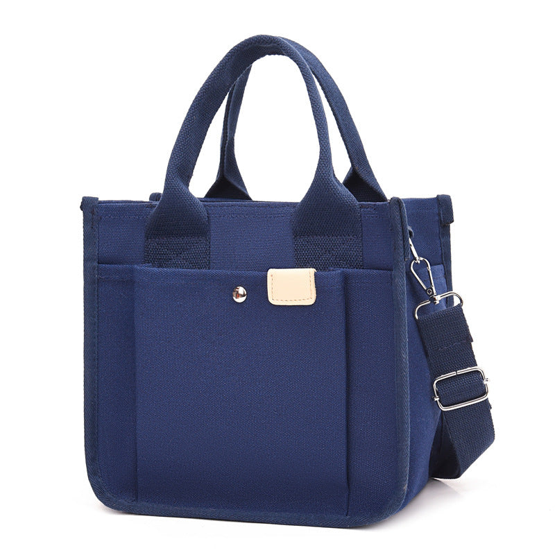 Women's Canvas Simple Artistic Portable Lunch Handbags