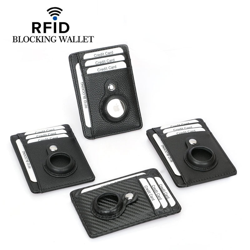 Women's Tracker Male Cowhide Carbon Fiber Pattern Card Holder