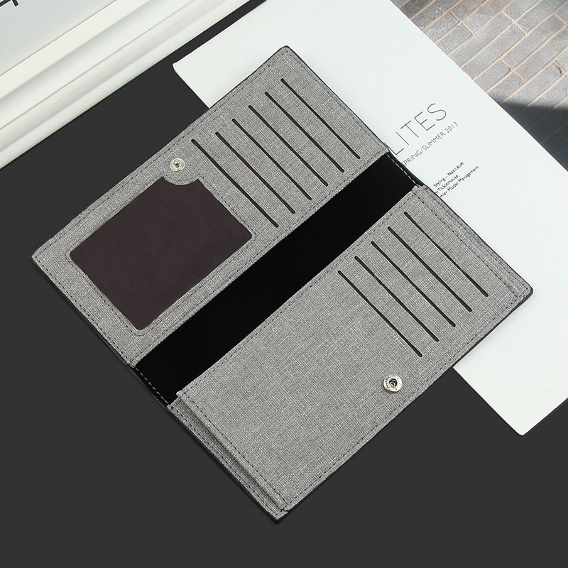 Men's Long Canvas Business Cloth Pattern Beauty Men's Wallets