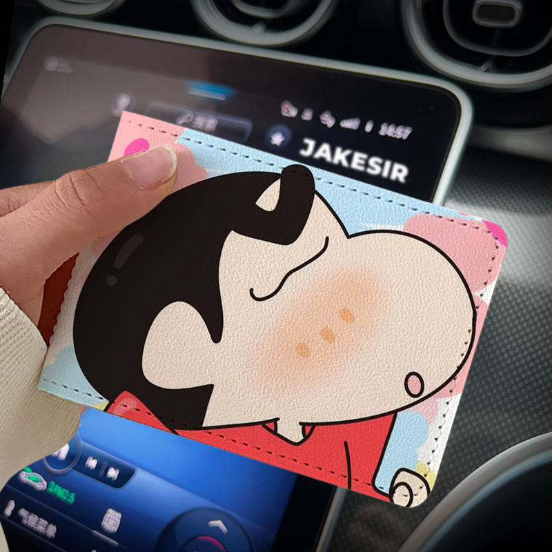 Crayon Cartoon Driving License Protective Cover Card Holder