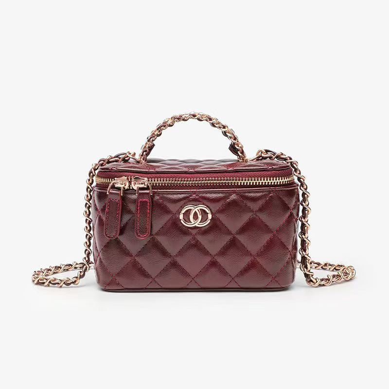 Design Rhombus Chain Classic Makeup Box Women's Shoulder Bag