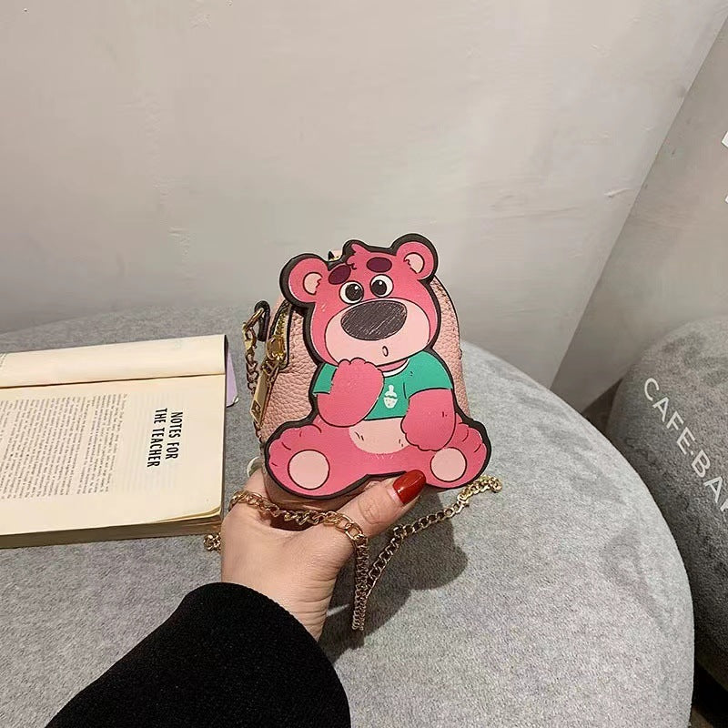 Cute Cartoon Change Chain Strawberry Bear Coin Purses