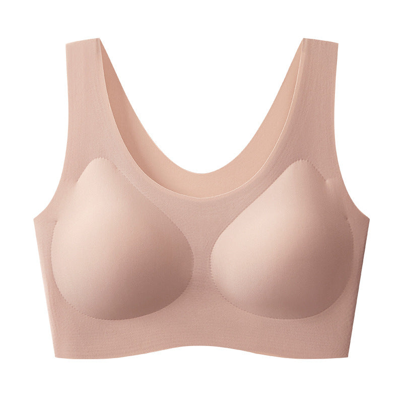 Women's Seamless Liquid Foundation Underwear Big Chest Small Bras