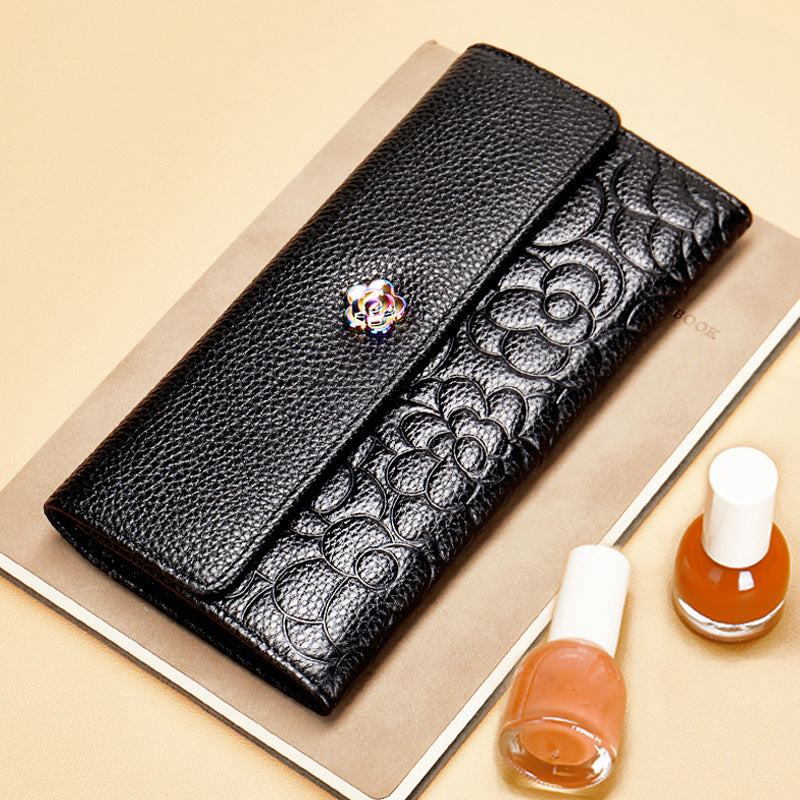 Female Long Genuine Leather Pure First Ladies Wallet