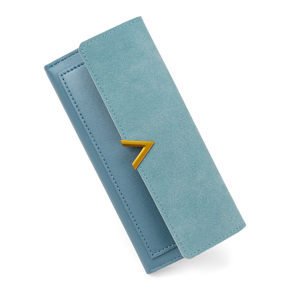 Women's Korean Long Clutch Solid Color Simple Zipper Multiple Ladies Wallet