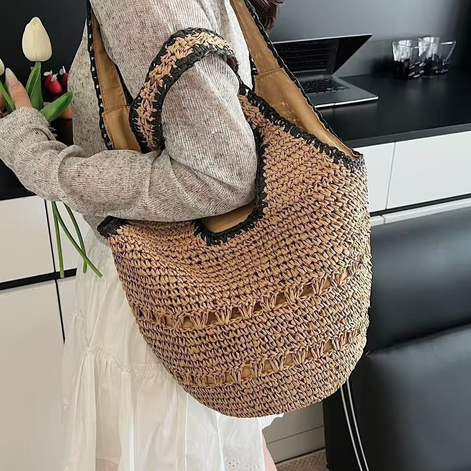 Women's Hollow Woven Large Capacity Seaside Vacation Handbags