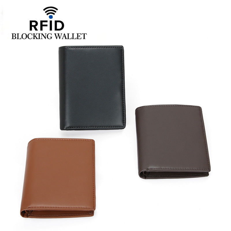 Men's Versatile Unique Leather Vertical Pocket Men's Wallets