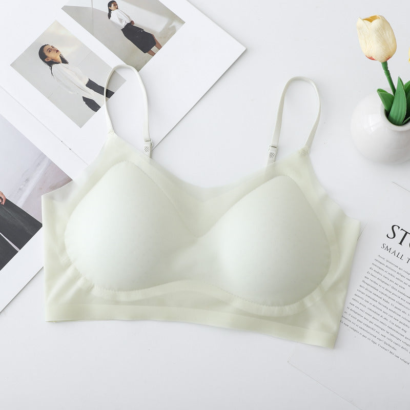 Women's Fixed Cup Seamless Wireless Push Up Breathable Cool Everyday Bras