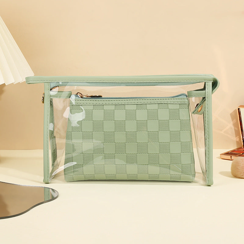 Women's High-grade Chessboard Storage Waterproof Portable Makeup Bag