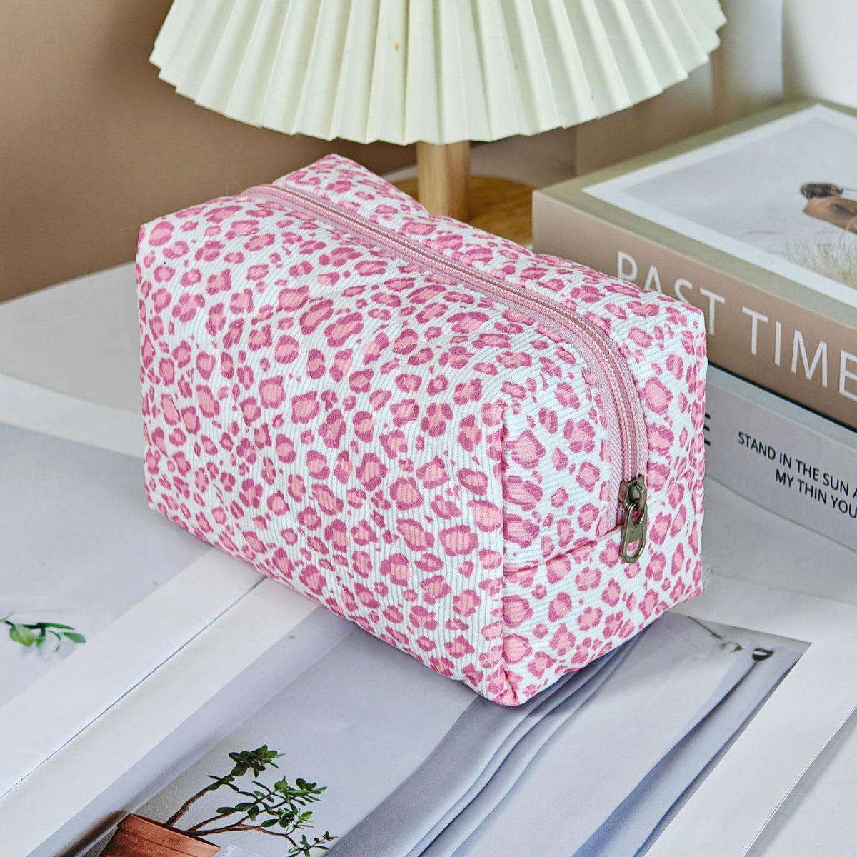 Bear Printing Vertical Large Capacity Portable Pillow Cosmetics Makeup Bag