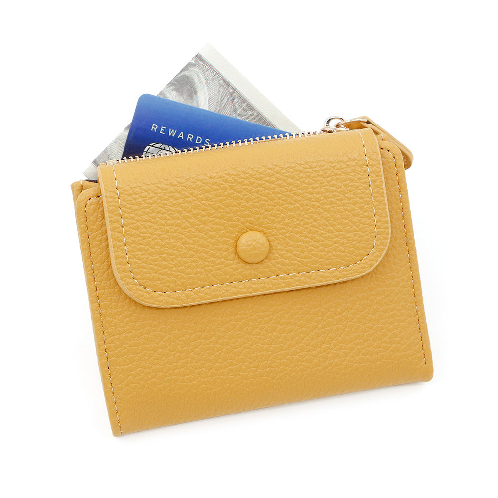 Women's Candy Color Soft Leather Litchi Pattern Ladies Wallet