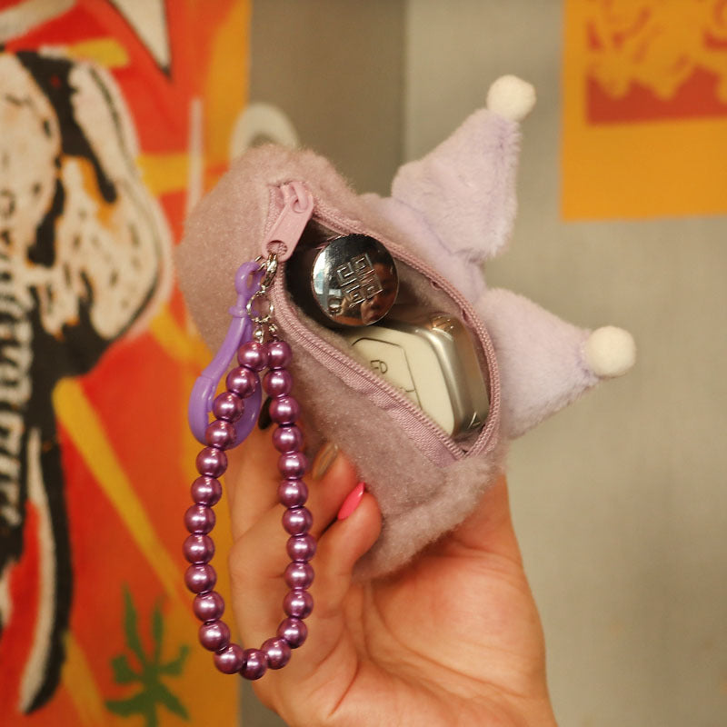 Plush White Dog Earphone Cartoon Cute Card Holder