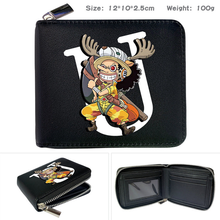 Peripheral Zipper One Piece Printed Fold Men's Wallets