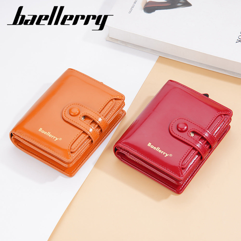 Women's High Sense Integrated Short Oil Wax Ladies Wallet