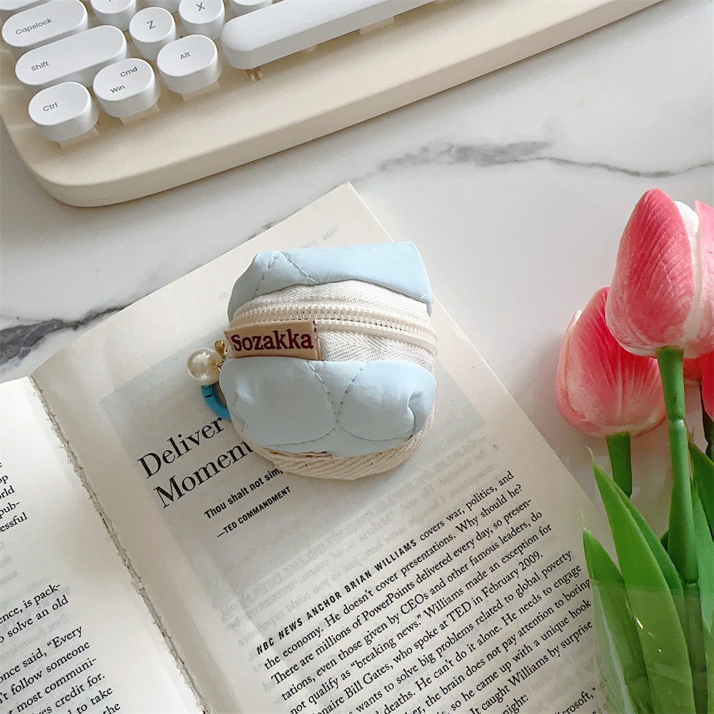 Cute Cartoon Headphone Quilted Soft Applicable Cosmetic Bags