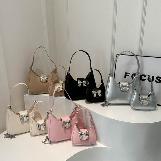 Women's Fashion Bowknot Decorative Spring Popular Chain Crossbody Bags