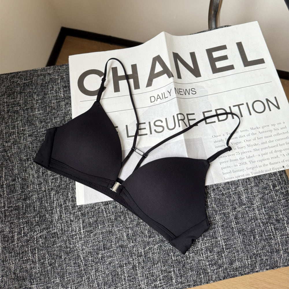 Women's Belt Beauty Back Front Buckle Seamless Underwear Wireless Everyday Bras