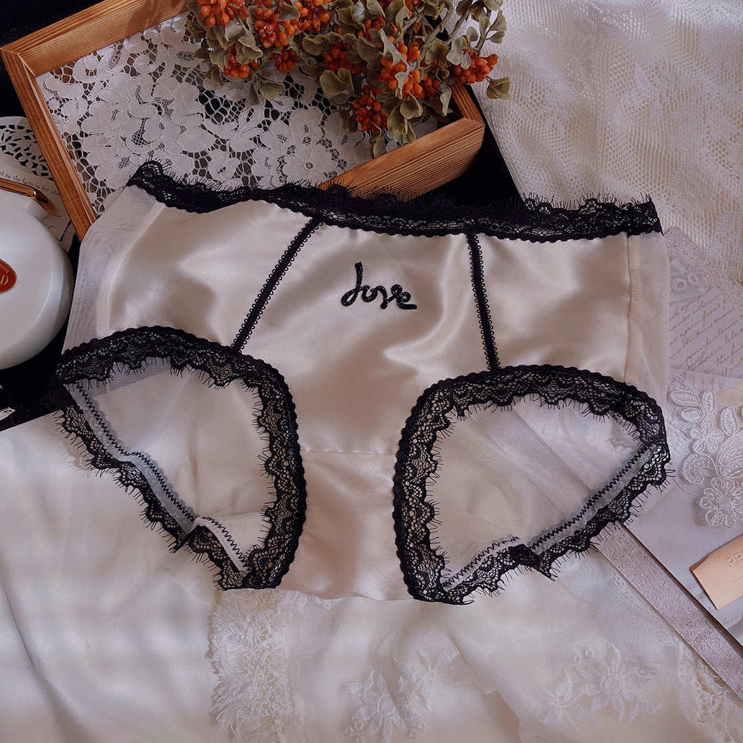 Women's Sexy Artificial Silk Fabric Lightweight Breathable Mid Waist Panties