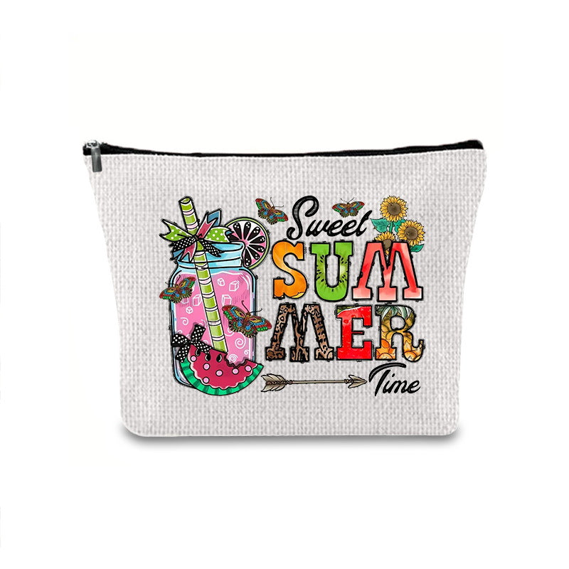 Printing Buggy Large Capacity Simple Zipper Makeup Bag