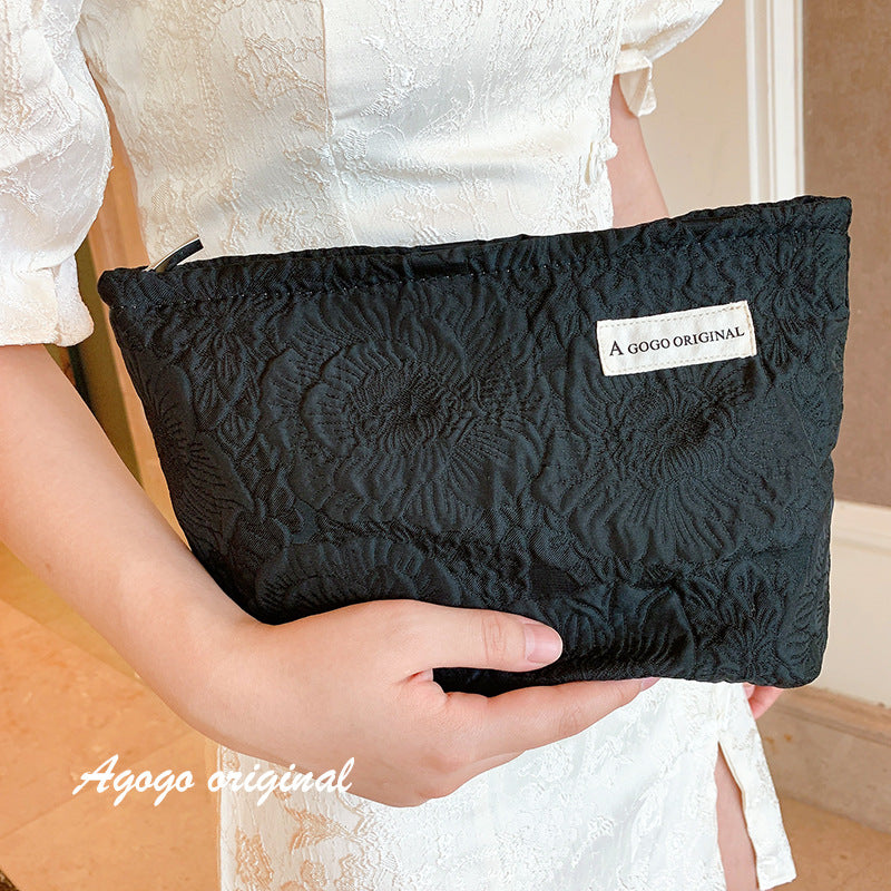 Elegant Hepburn Style Three-dimensional Printing Buggy Wash Makeup Bag