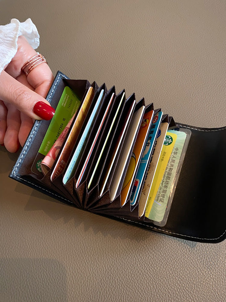 Female And Multiple Slots Exquisite Large Capacity Card Holder