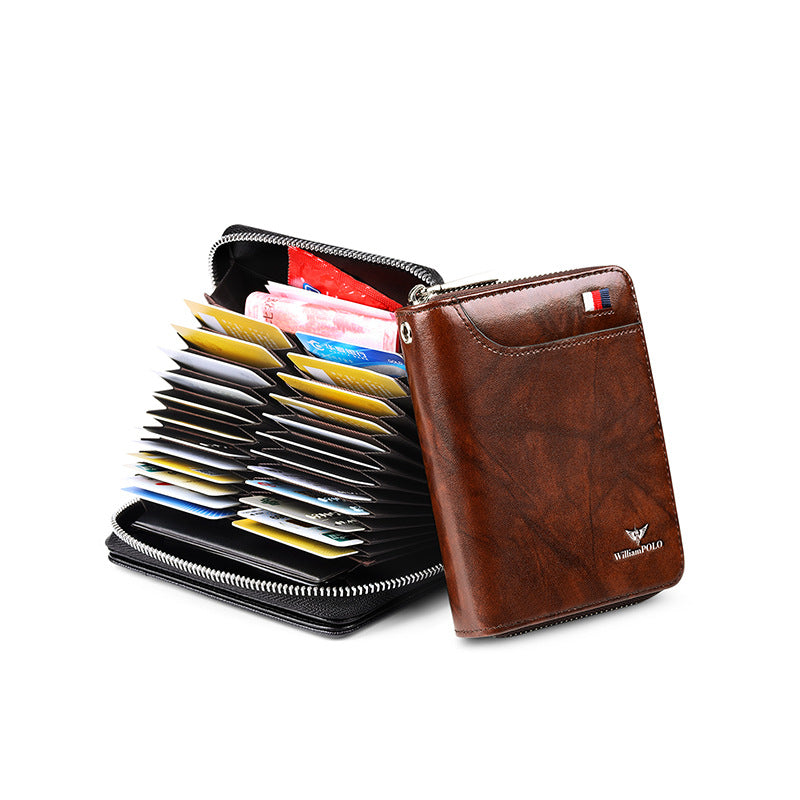 Men's King Paul First Layer Cowhide Business Swiping Men's Wallet