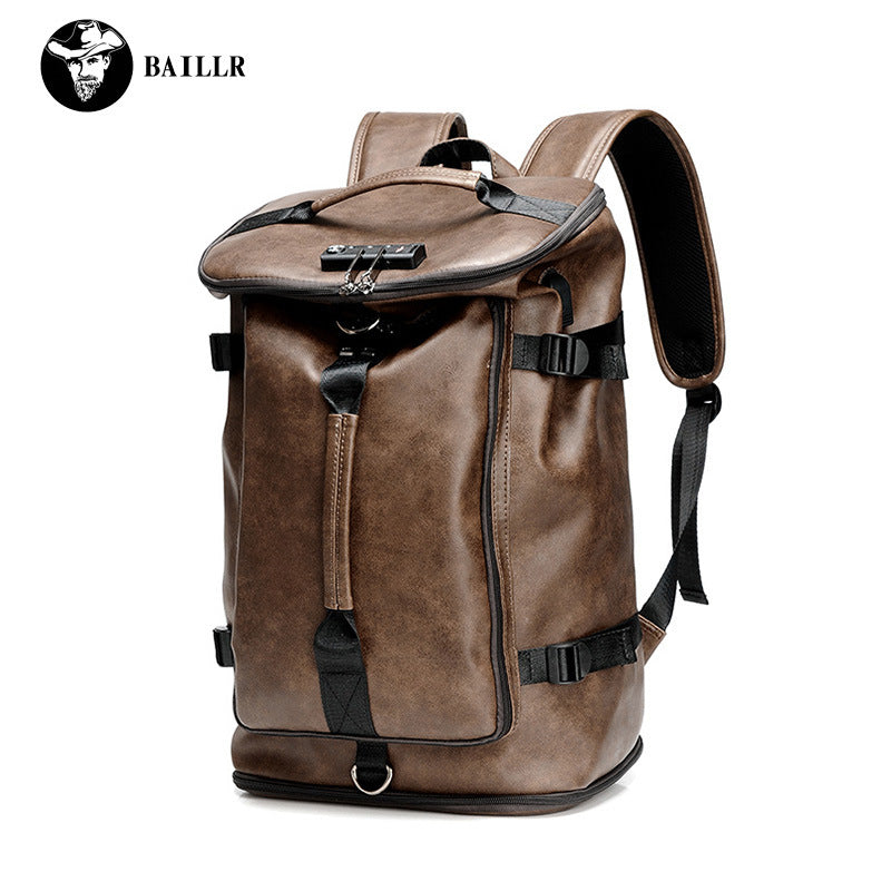Men's Multifunctional College Style Retro Password Backpacks
