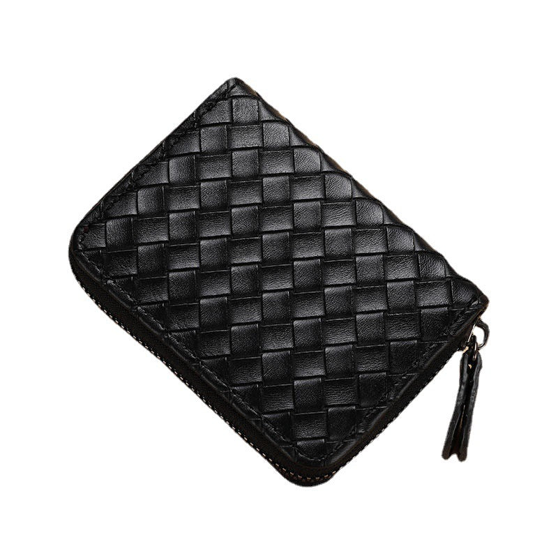 Women's & Men's & Clamp Exquisite Foreskin Texture Woven Card Holder