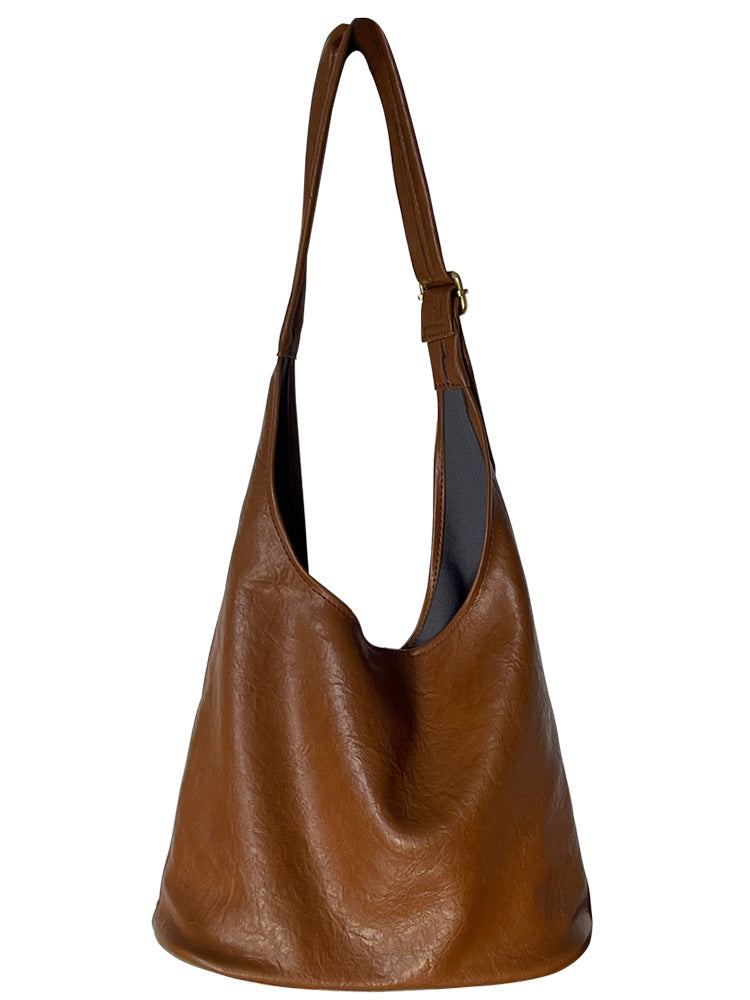 Women's Underarm Retro Textured Large Capacity Soft Shoulder Bags