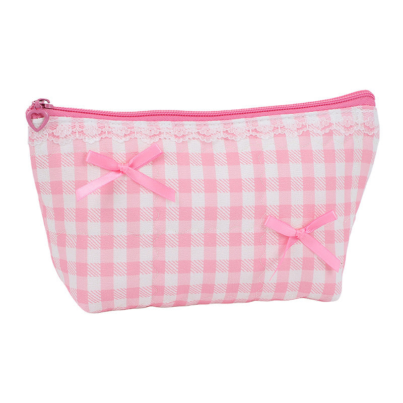 Women's Korean Fashion Simple Style Portable Toiletry Cute Cosmetics Storage Makeup Bag
