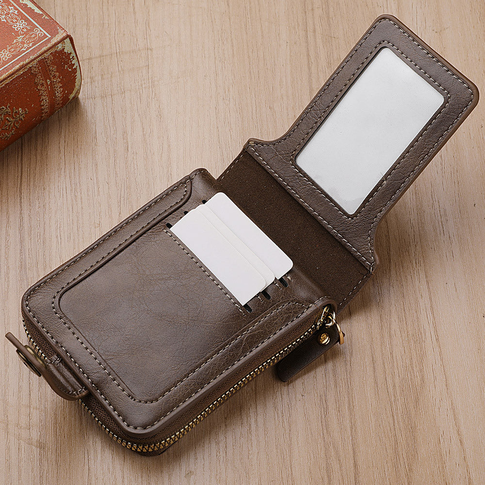Men's Stylish Short Retro Horizontal Multifunctional Men's Wallets