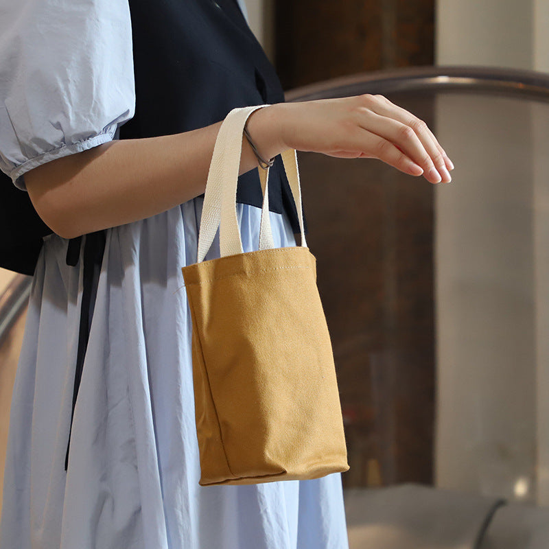 Canvas Coffee Cloth Hand Cup Cover Handbags