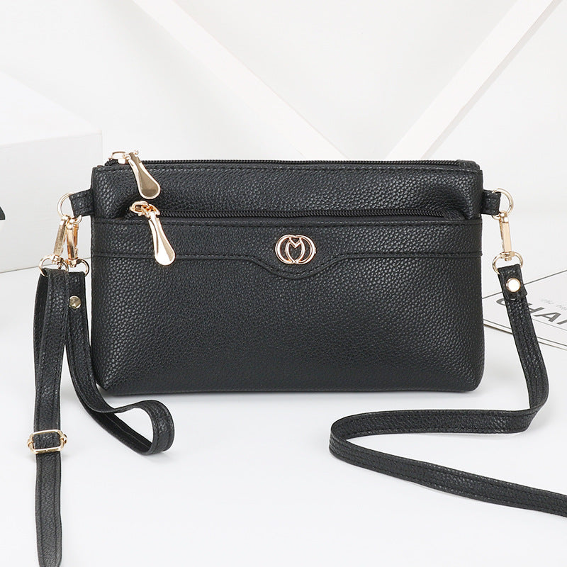 Women's Soft Leather Fashion Clutch Korean Style Small Square Bags