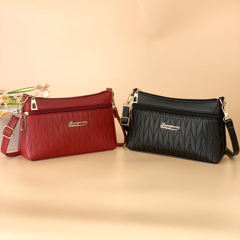 Women's Leather Mother Trendy Underarm Temple Fair Market Crossbody Bags