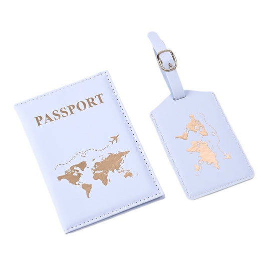 Trend Map Bronzing Passport Cover Tag Ticket Luggage